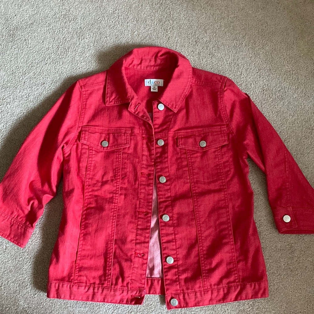 Red jean jacket